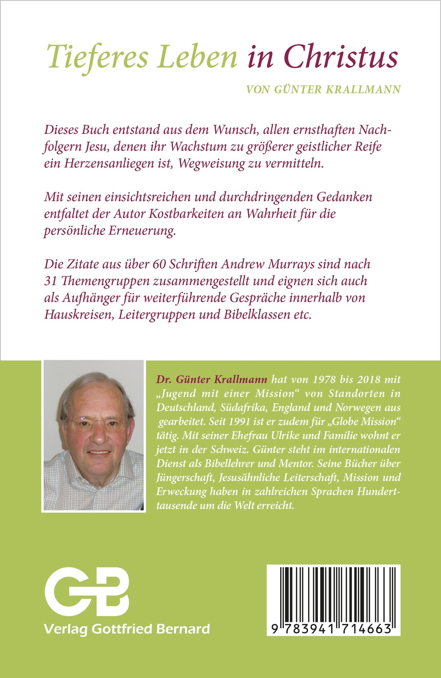 Buch Tieferes Leben in Christus