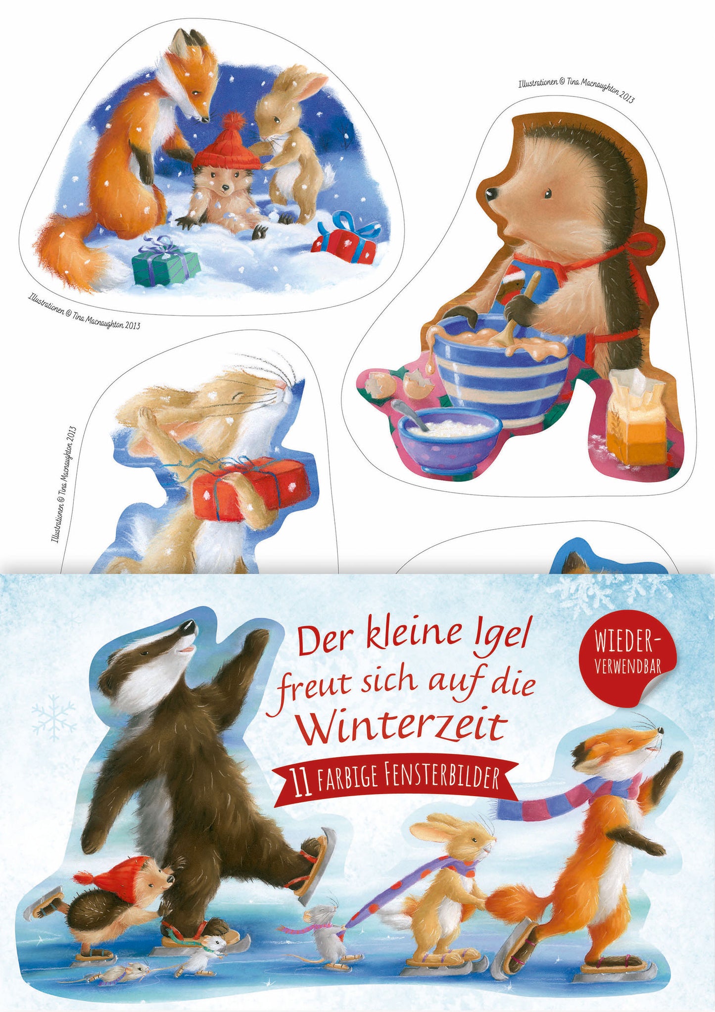 Karte Fensterbild-Set Der kleine Igel