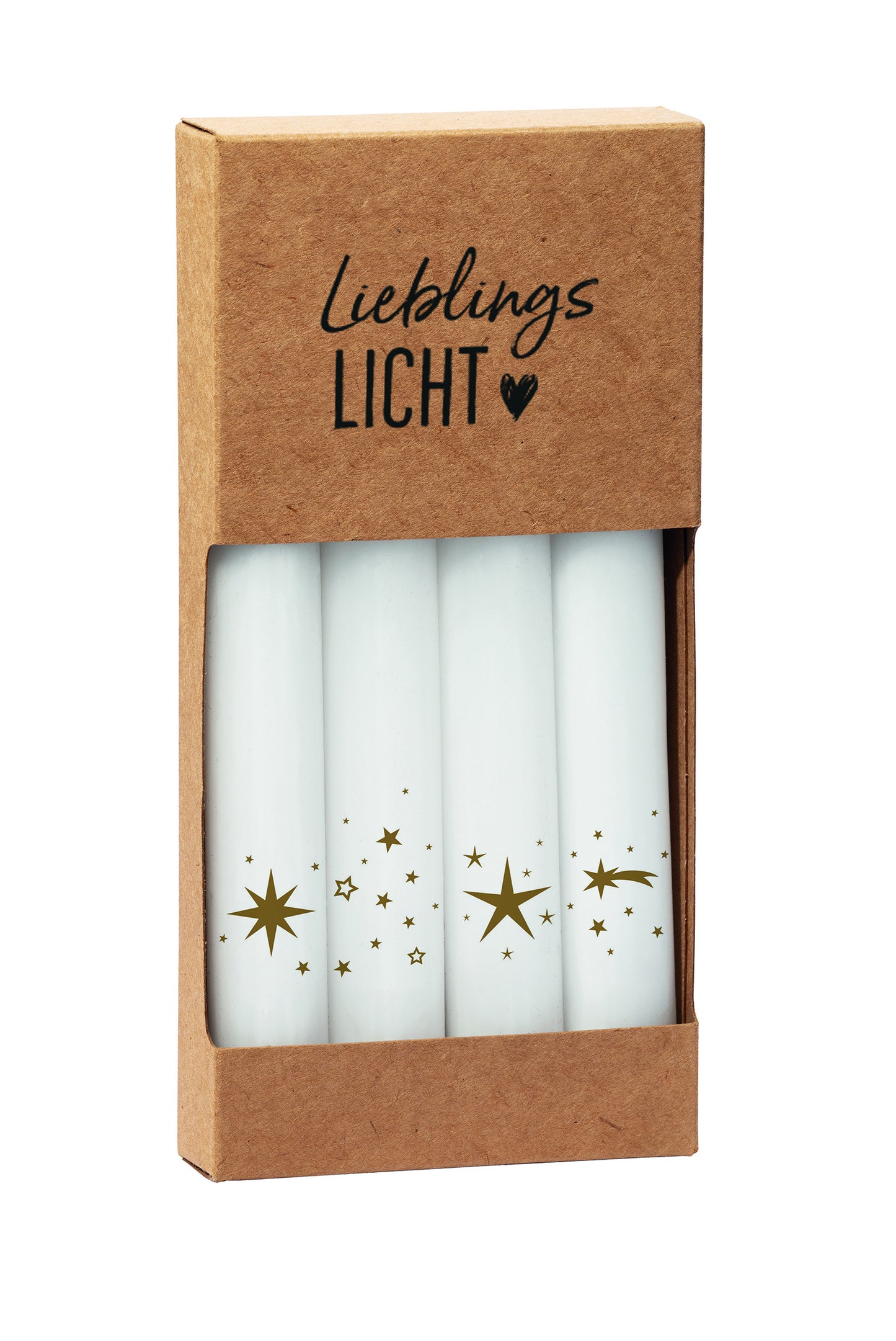 Karte 4er-Set Stabkerzen - Sterne