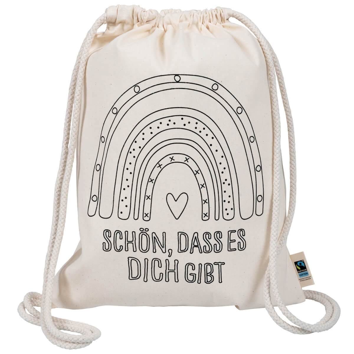 Tischwäsche Turnbeutel Regenbogen zum Ausmalen