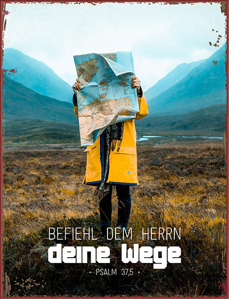 Sonstiges Metallschild Befiehl dem Herrn deine Wege. Psalm 37.5