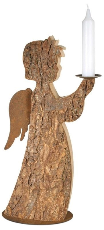 Sonstiges Rindenengel mit Kerze (29 cm)