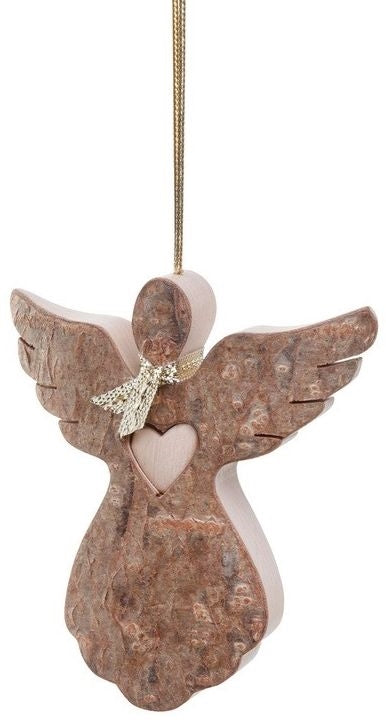 Sonstiges Rindenengel mit Herz zum Aufhängen