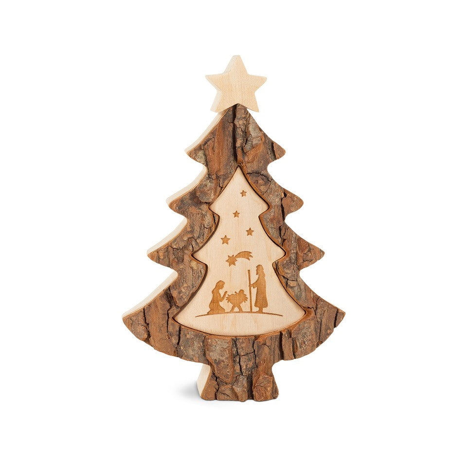 Sonstiges Weihnachtsbaum mit Lasergravur Krippe