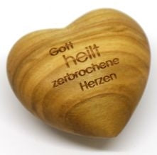 Sonstiges Holzherz Gott heilt zerbrochene Herzen