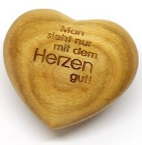Sonstiges Holzherz Man sieht nur mit dem ...