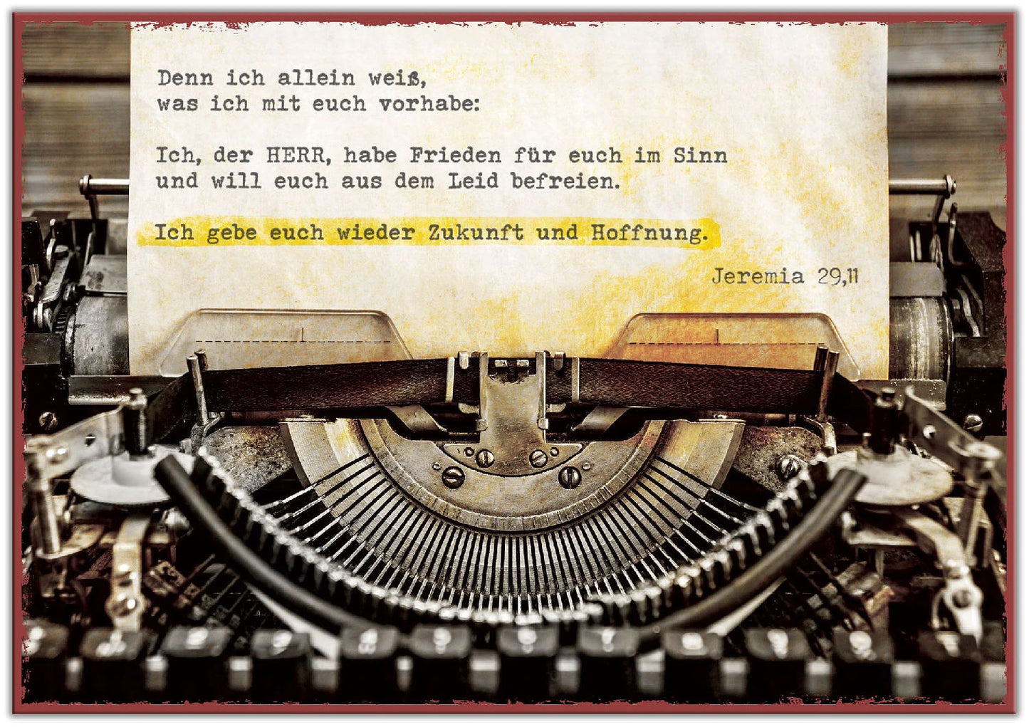 Sonstiges Metallschild Denn ich allein weiß. was ich mit euch vorhabe