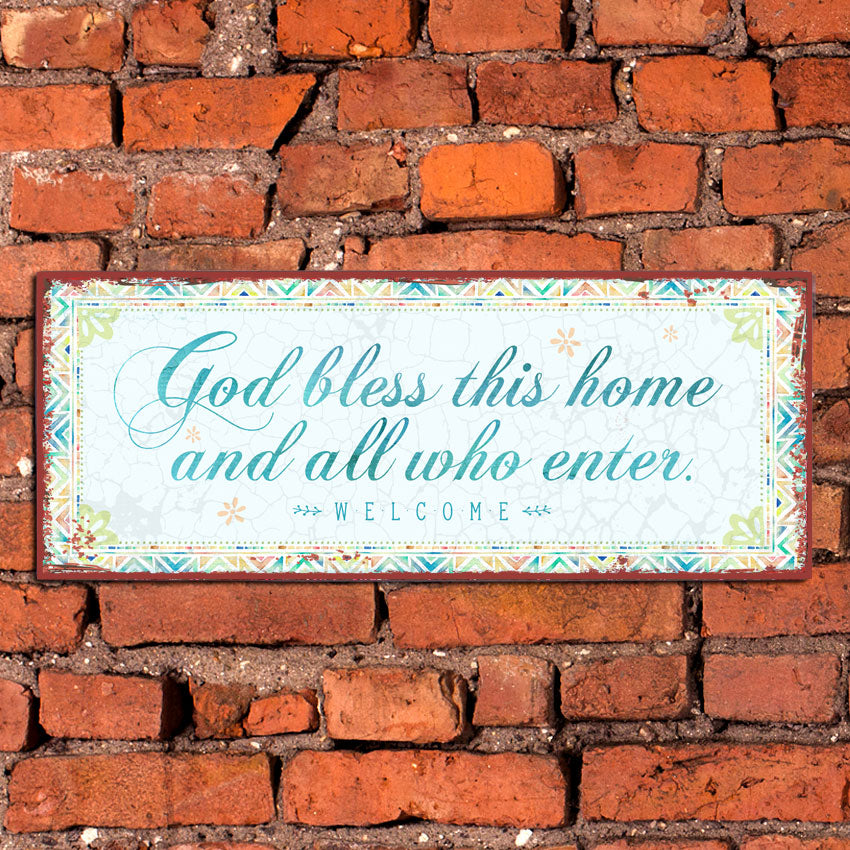 Sonstiges Metallschild God bless this home ...