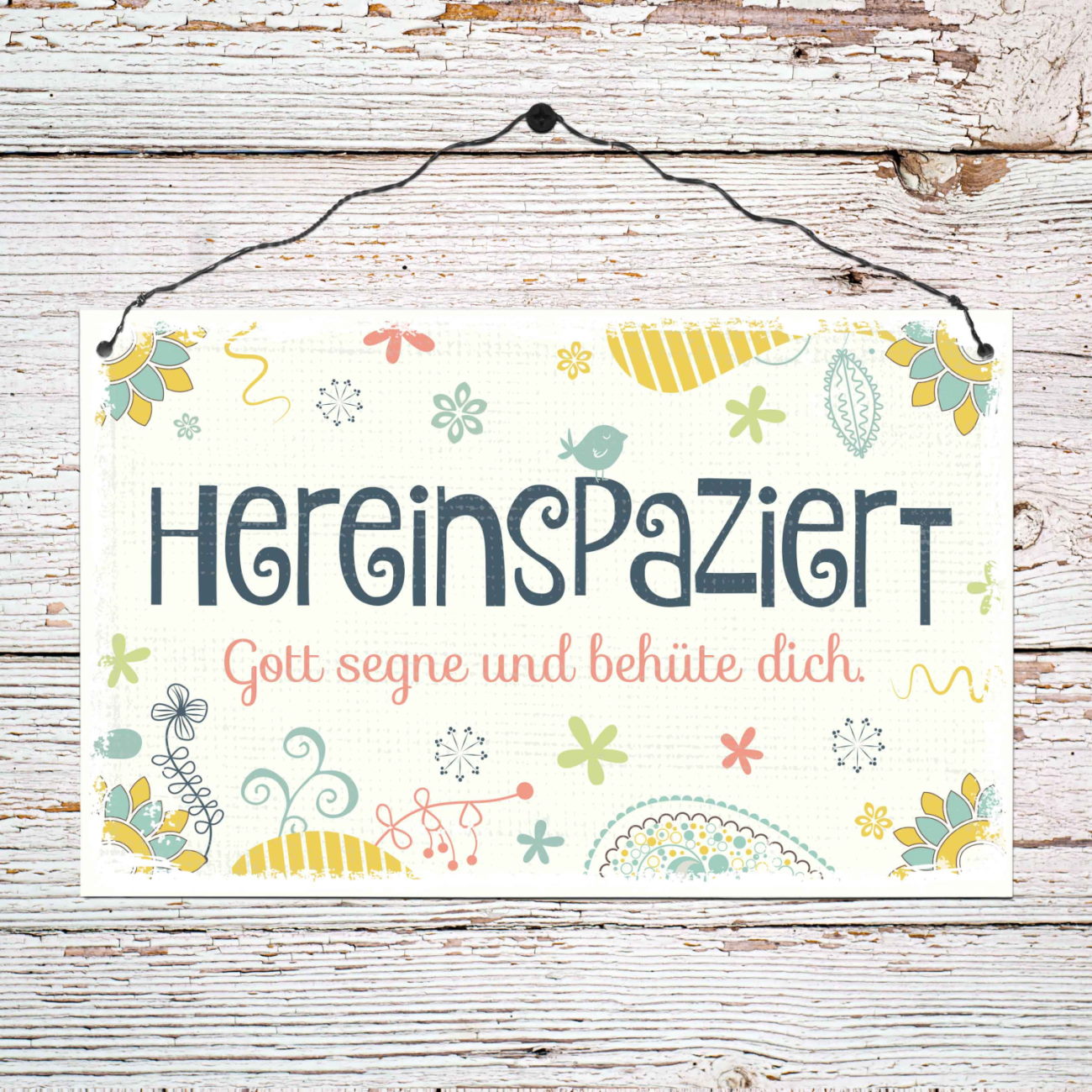 Sonstiges Holzschild groß Hereinspaziert