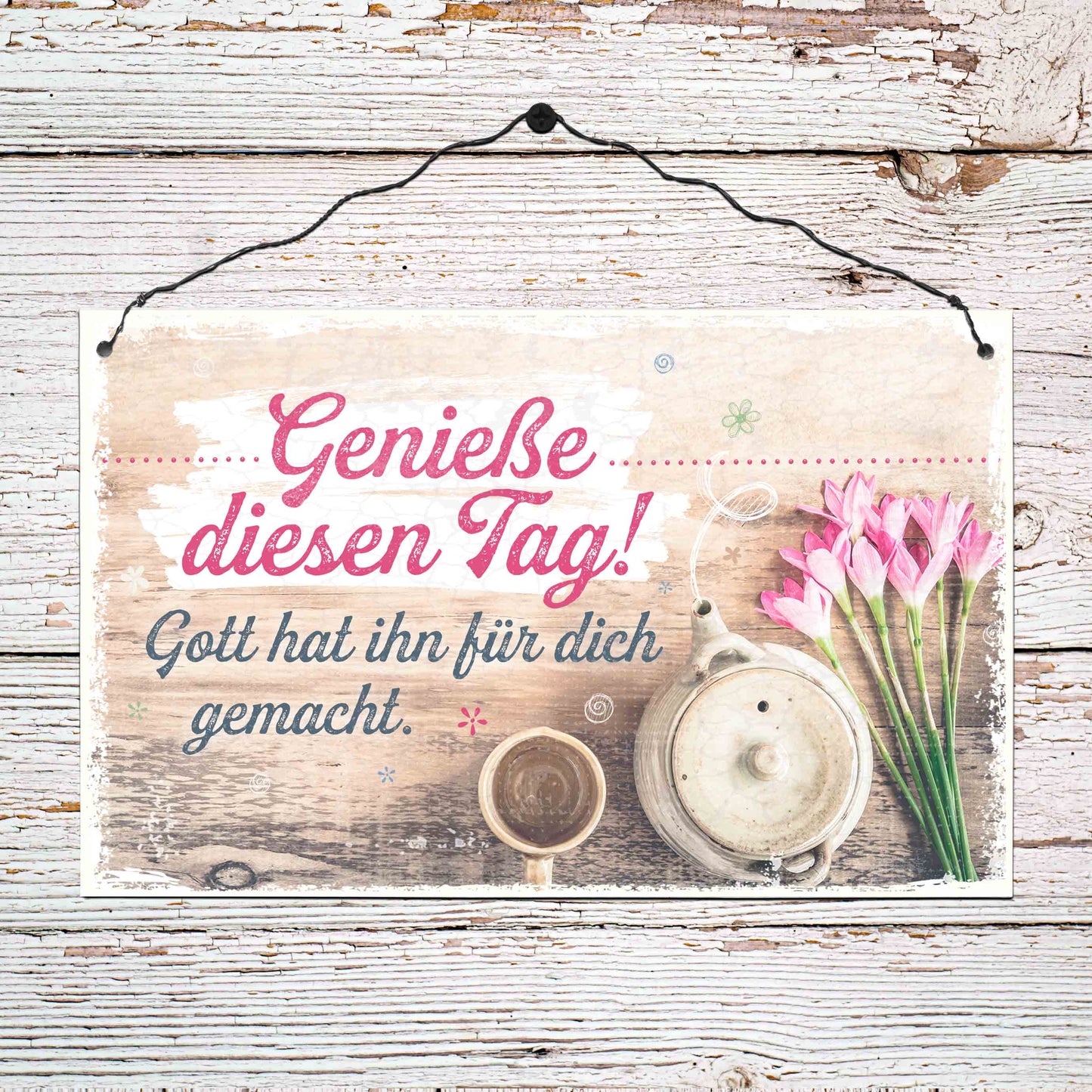 Sonstiges Holzschild groß Genieße diesen Tag!