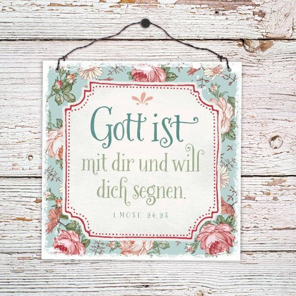 Sonstiges Holzschild klein Gott ist mit dir ...