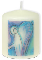 Sonstiges Kerze 6 cm Schutzengel blau/violett