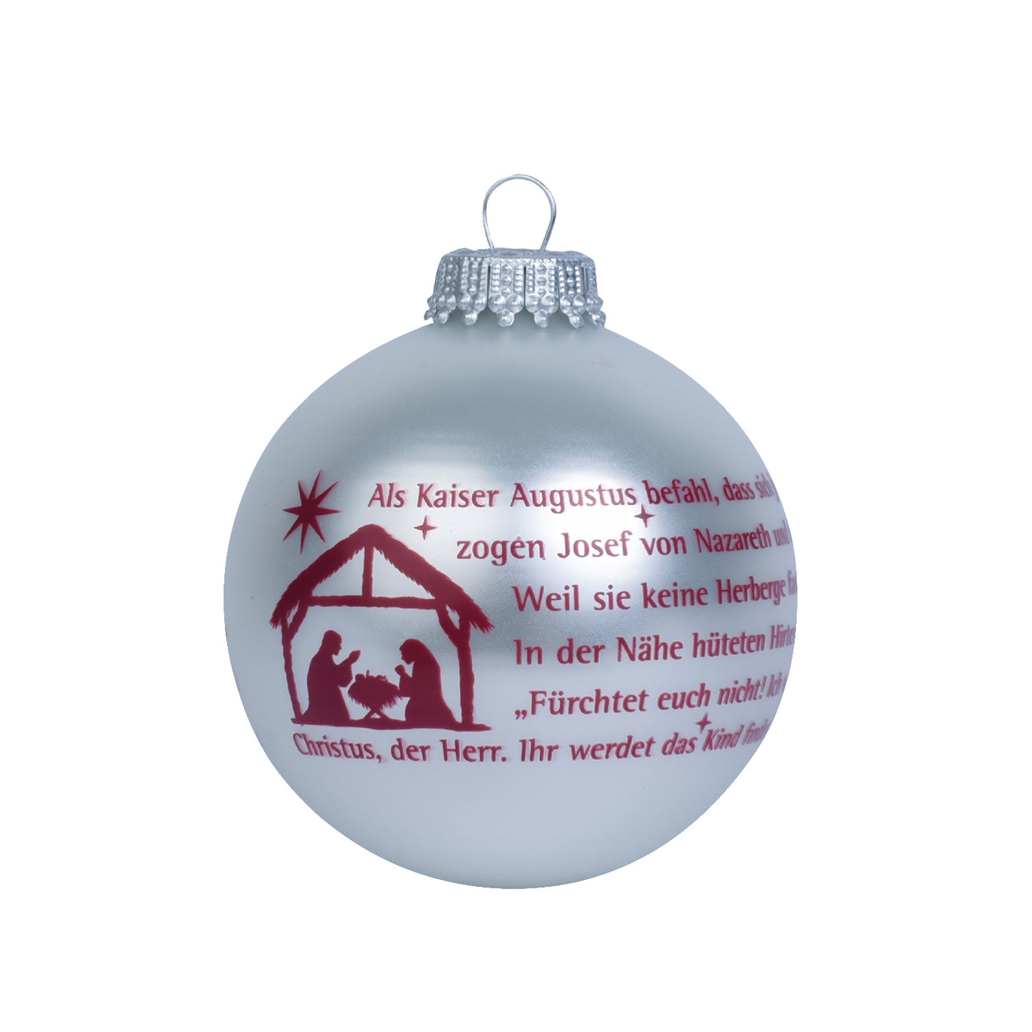 Sonstiges Christbaumkugel silberfarben Weihnachtsgeschichte