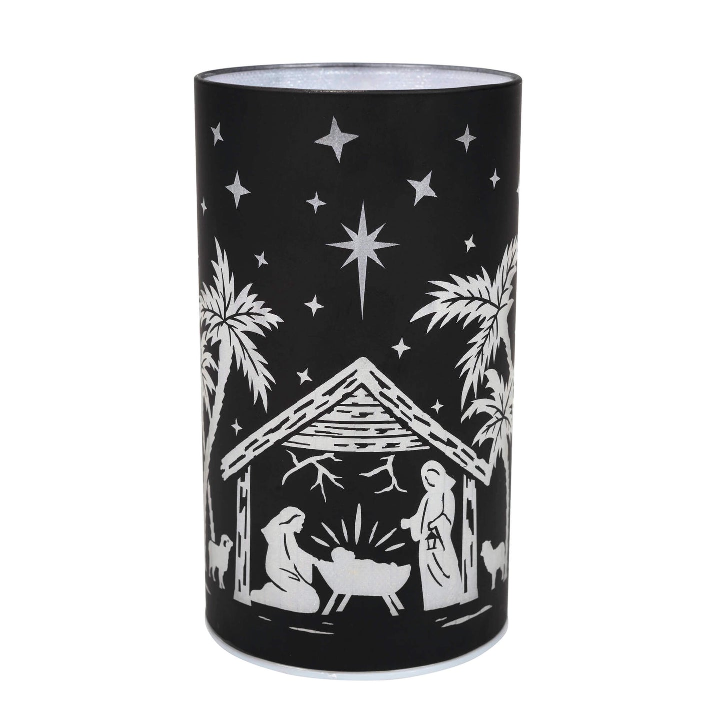 Kugelschreiber Twinkle-LED-Licht Krippe bordeaux-rot. groß