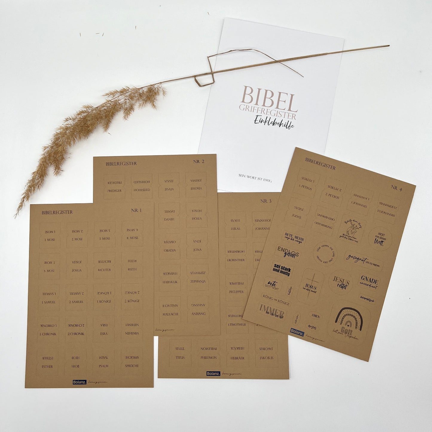 Karte Bibel-Griffregister Kraftpapier