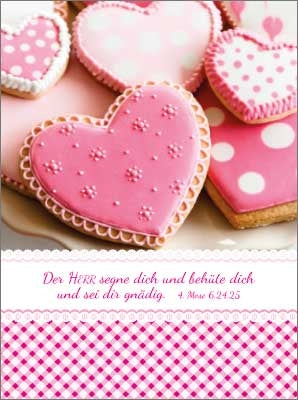 Karte Mini-Spruchkarte Rosa Herzen 12 Ex.