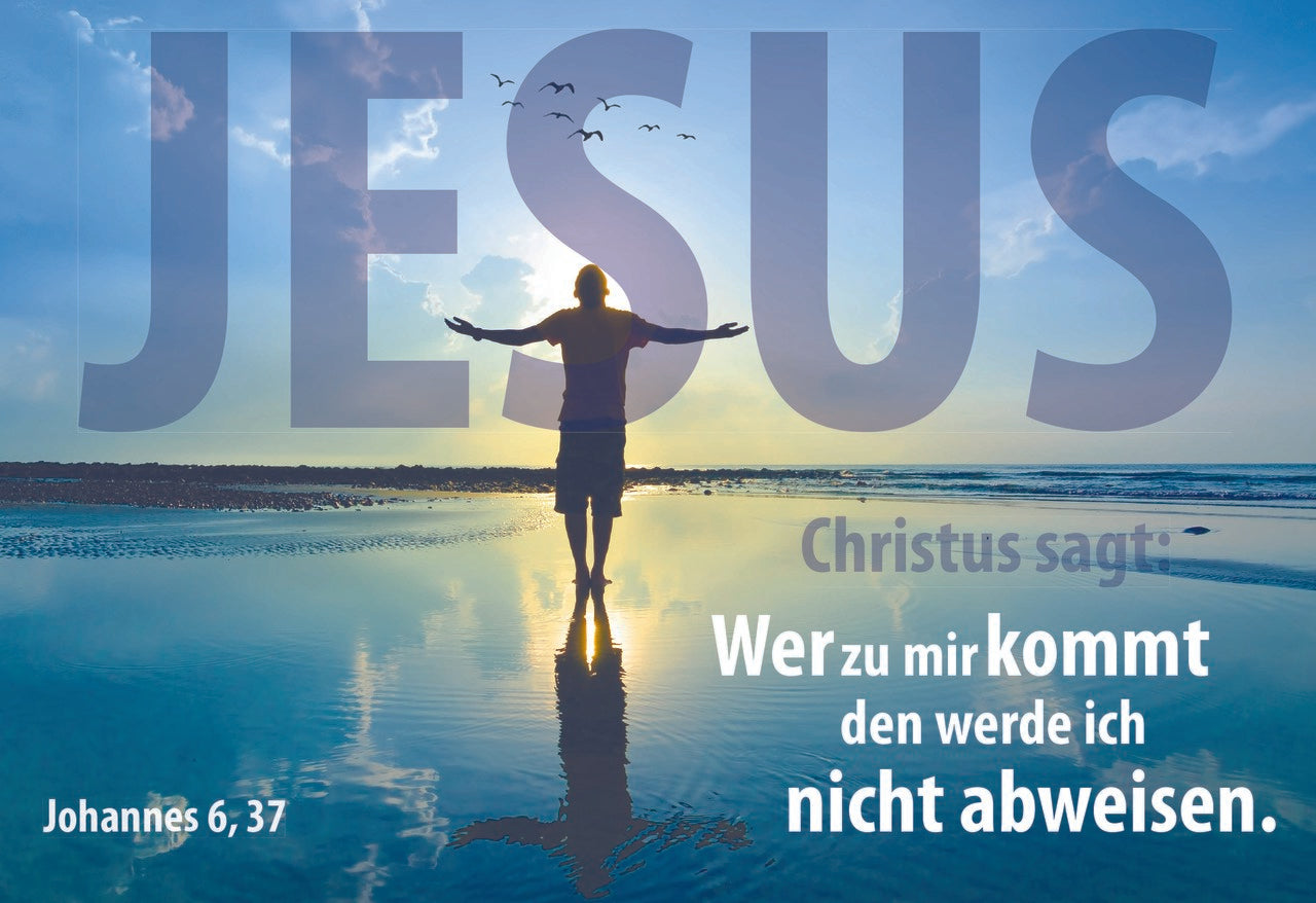 Sonstiges Postkarte Jesus sagt: Wer zu mir kommt. den werde ich nicht