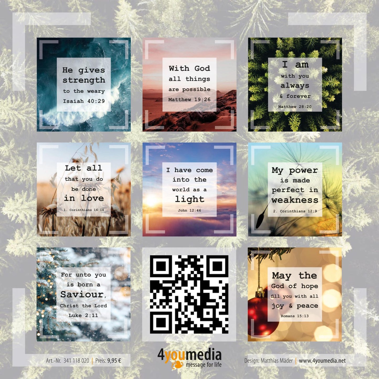 Karte Kartenblock Quad-Cards 2 x 8 Postkarten