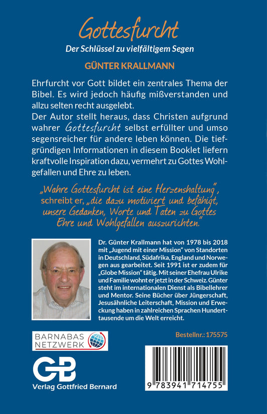 Buch                                               Gottesfurcht - Der Schlüssel zu vielfältigem Segen [1]