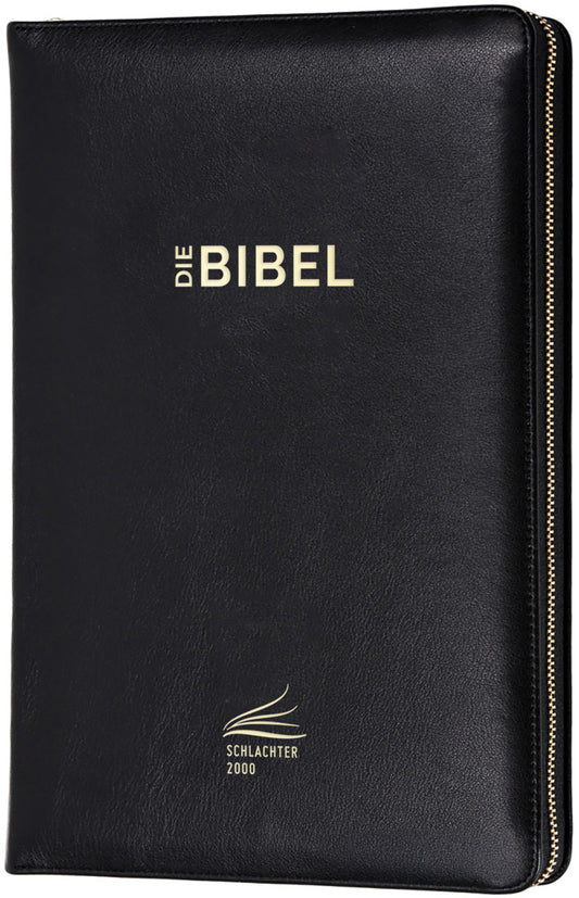 Buch                                               Die Bibel - Schlachter 2000 Standard Leder Reißverschluss