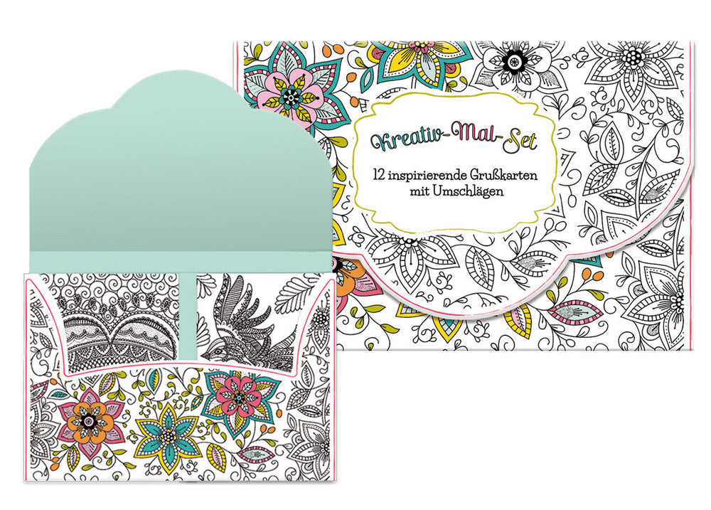 Karte                                              Kreativ-Faltkarten-Mal-Set mit Umschlägen