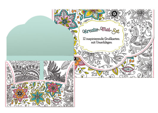 Karte                                              Kreativ-Faltkarten-Mal-Set mit Umschlägen