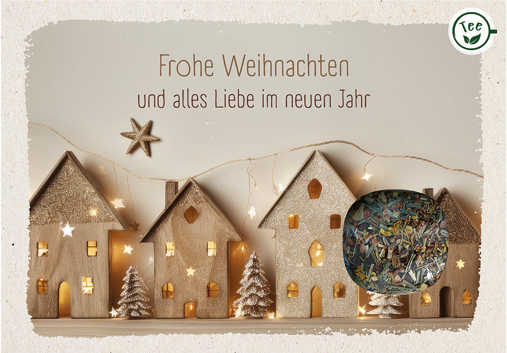 Teekarte Frohe Weihnachten und alles Liebe im neuen Jahr