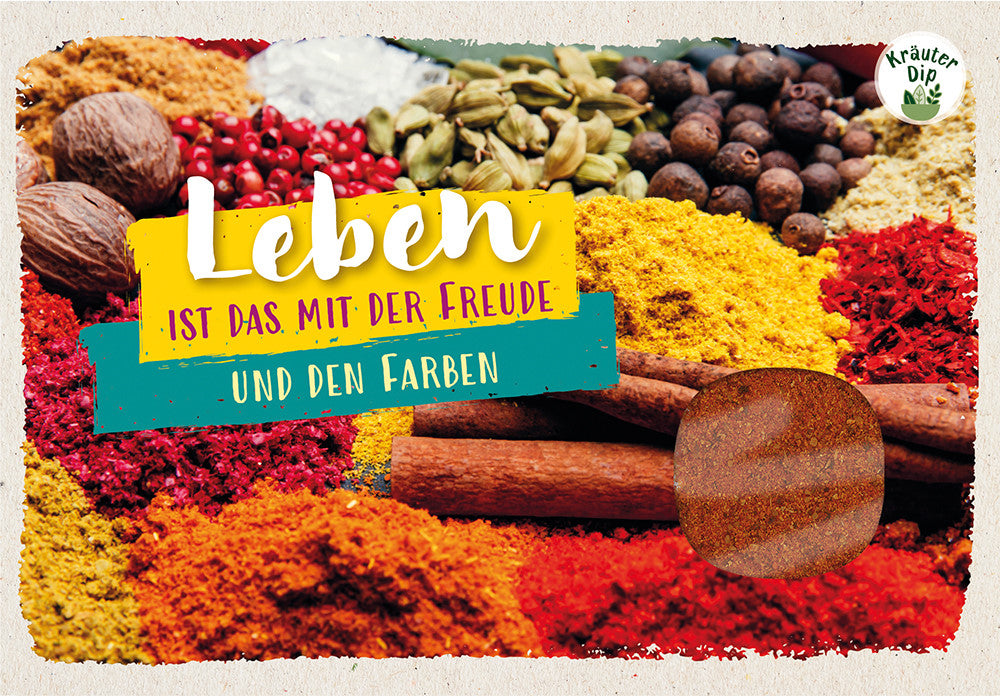 Karte                                              Leben ist das mit der Freude und den Farben