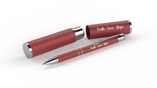 Kugelschreiber im Etui Faith Love Hope