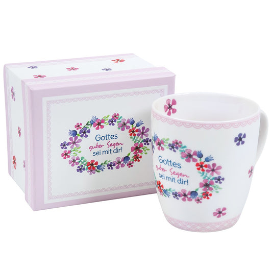 Tasse in Geschenkbox Blumen