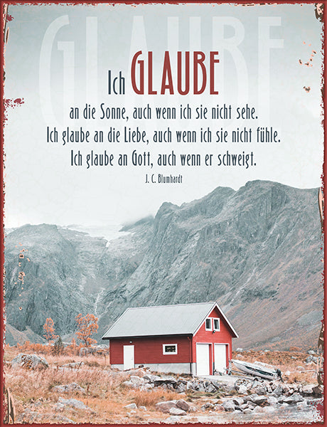 Sonstiges                                          Metallschild Ich glaube