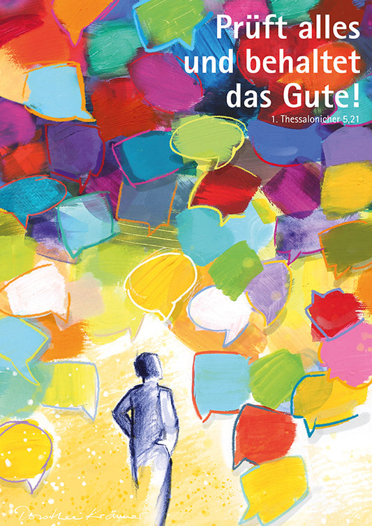 Kunstblatt A3 Prüft alles und behaltet das Gute!