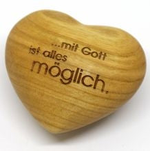 Sonstiges                                          Holzherz Mit Gott ist alles möglich