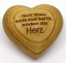 Sonstiges                                          Holzherz Nicht Worte sucht Gott bei ..