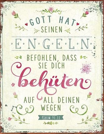 Sonstiges                                          Metallschild Gott hat seinen Engeln ..