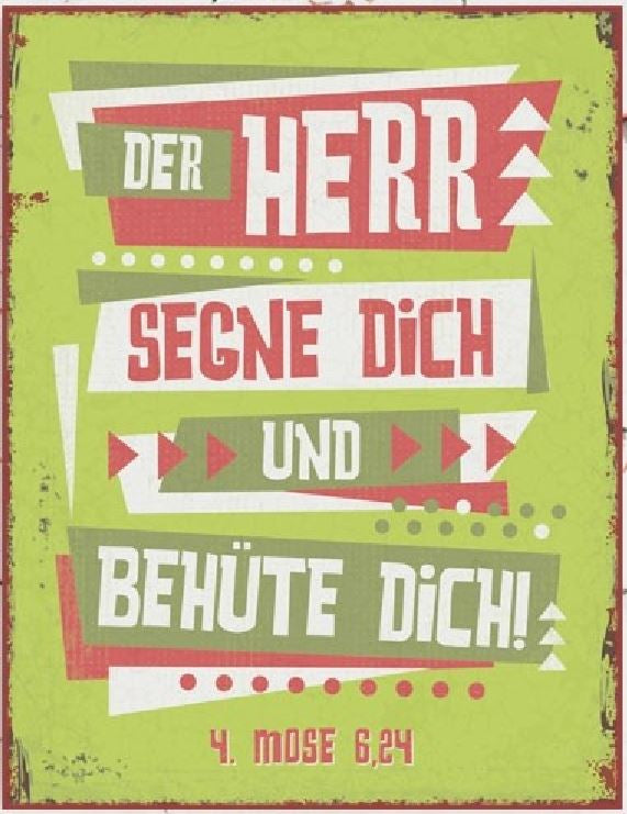 Sonstiges                                          Metallschild Der Herr segne dich und behüte dich!