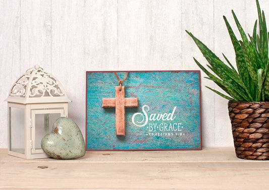 Sonstiges                                          Metallschild Saved by grace