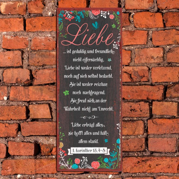 Sonstiges                                          Metallschild Liebe ist geduldig und ...