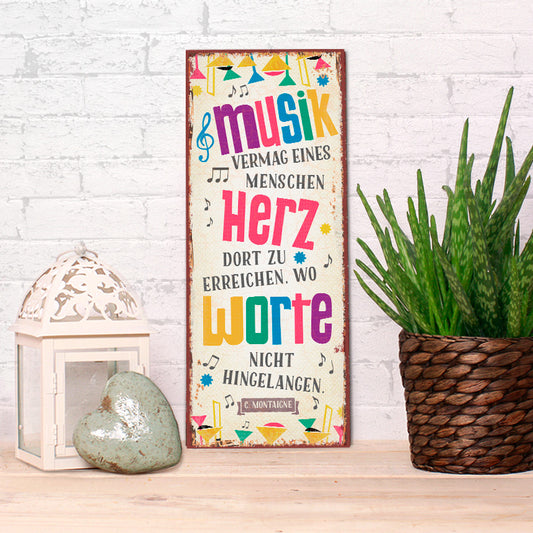 Sonstiges                                          Metallschild Musik vermag ...