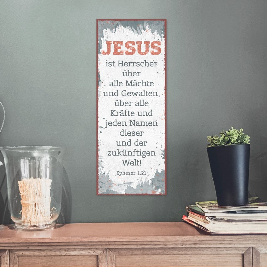 Sonstiges                                          Metallschild Jesus ist Herrscher ...