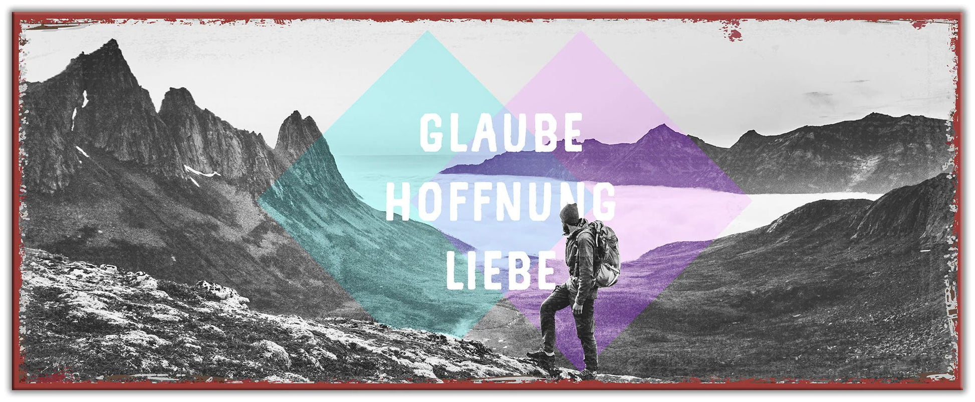 Sonstiges                                          Metallschild Glaube Hoffnung Liebe