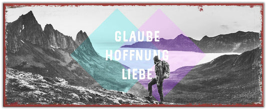 Sonstiges                                          Metallschild Glaube Hoffnung Liebe
