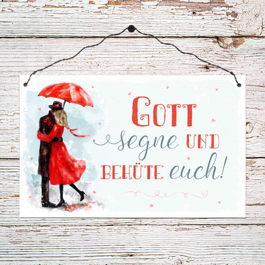 Sonstiges                                          Holzschild groß Gott segne und behüte euch!