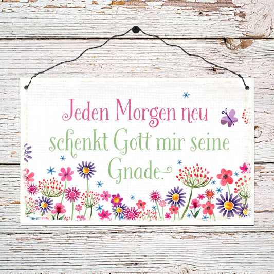 Sonstiges                                          Holzschild groß Jeden Morgen neu ...
