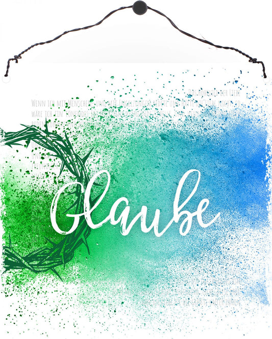 Sonstiges                                          Holzschild Glaube