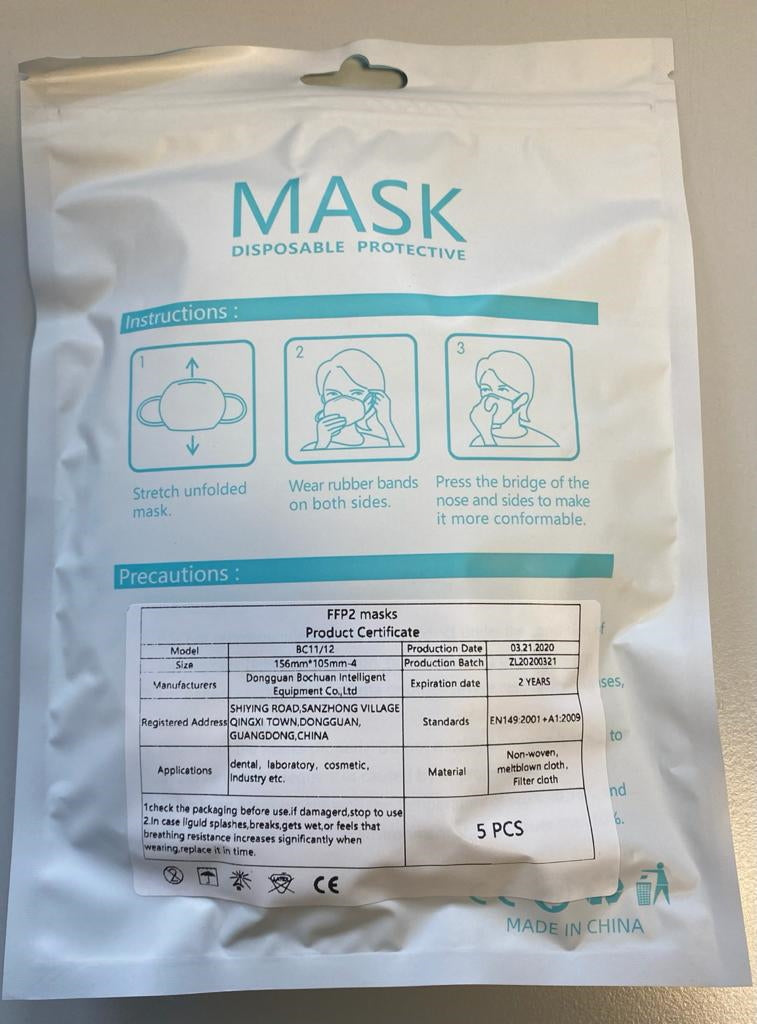  Mund-Nasen-Maske KN95 5Ex.