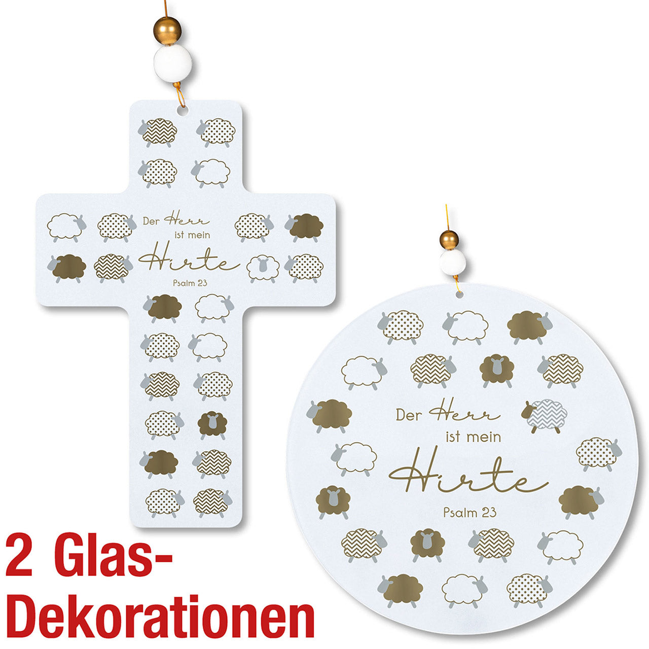 Sonstiges                                          Glas-Set Psalm 23 - Gold-Edition 2-teilig