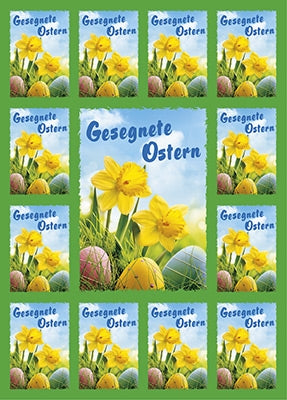 Aufkleber-Grußkarte Ostern 4 Ex.