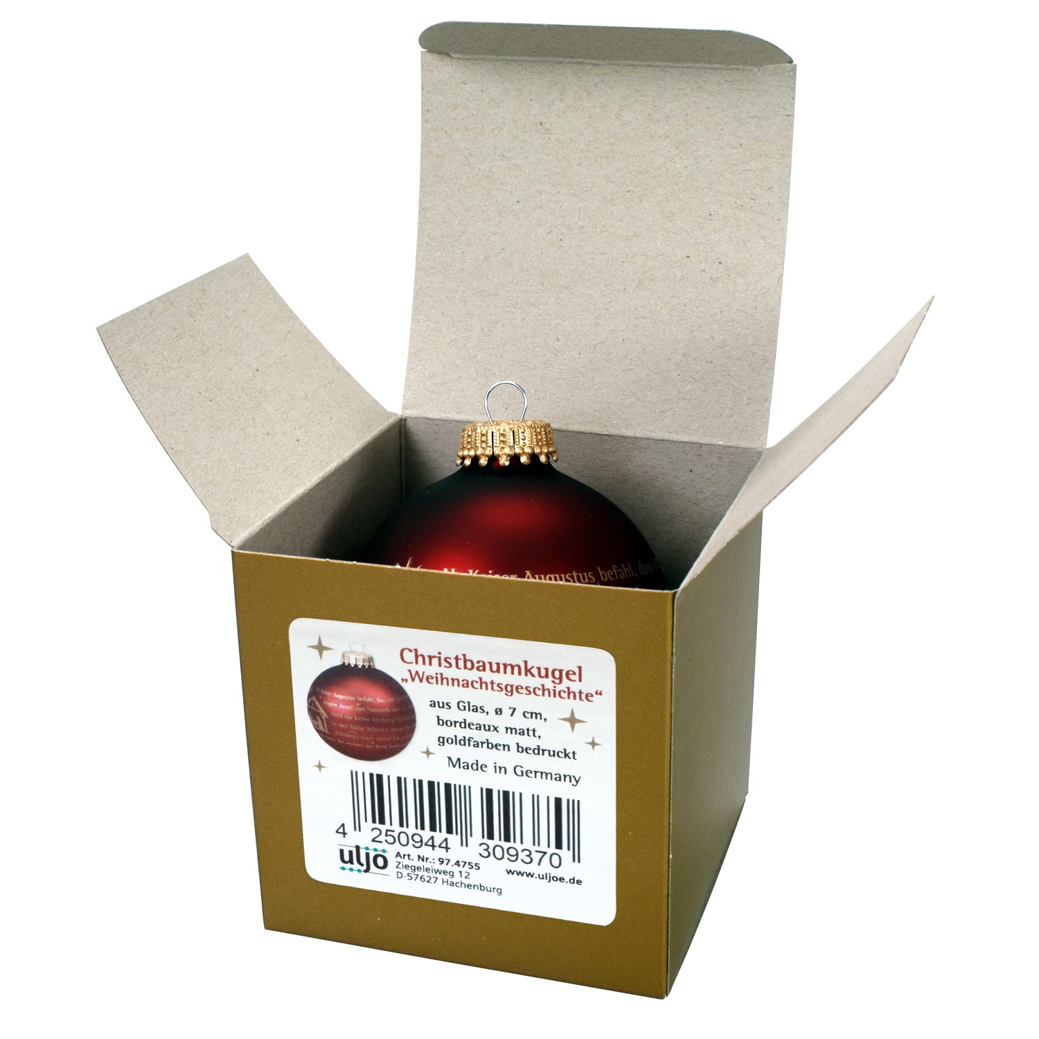 Sonstiges                                          Christbaumkugel bordeaux Weihnachtsgeschichte