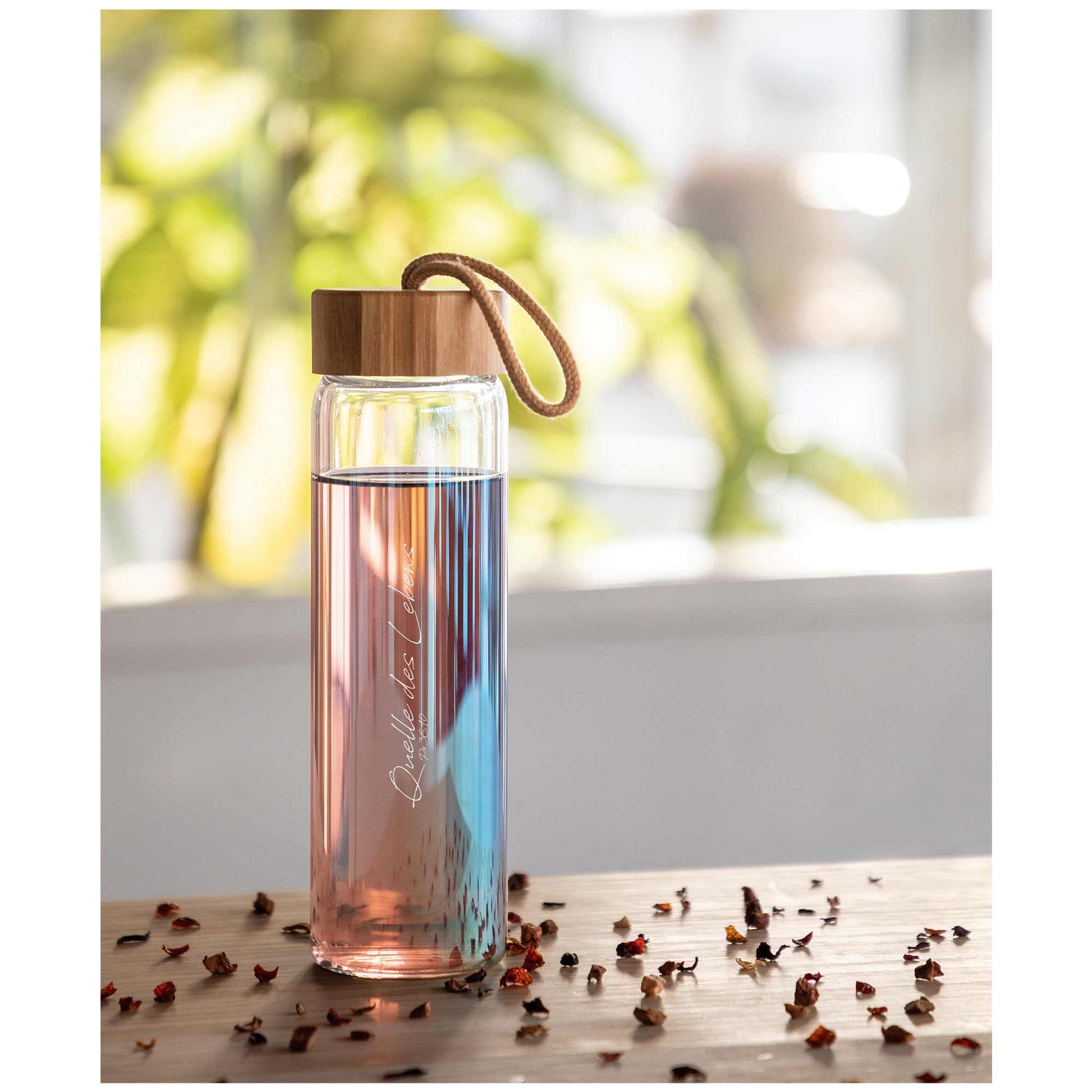 Sonstiges                                          Glasflasche Regenbogen Quelle des Lebens